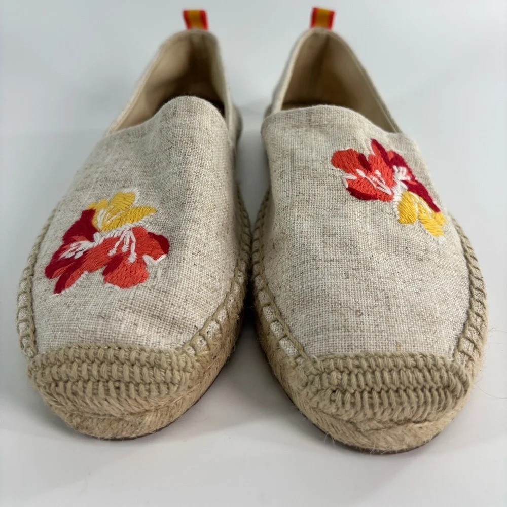 Vera Bradley floral espadrille flats 10 Dune beige tan coastal comfort beach